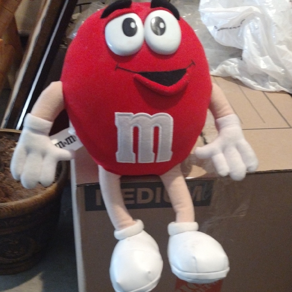 M&M'S Red Plush Character with White 'm' Logo